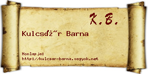 Kulcsár Barna névjegykártya